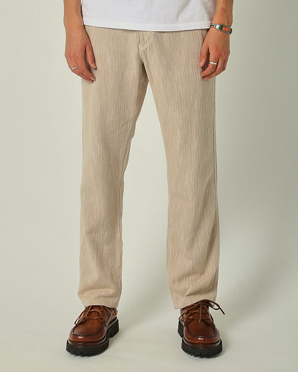 Dobby Wavy Trousers - Travertine-Trousers-Corridor-Corridor