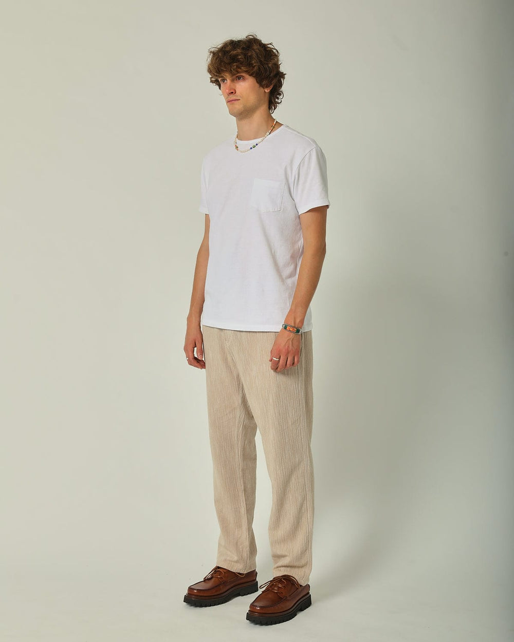 Dobby Wavy Trousers - Travertine-Trousers-Corridor-Corridor